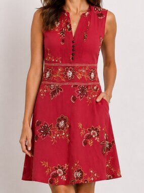 J.H. Collectibles Vintage 90s Floral Embroidered Sleeveless Dress Size 14